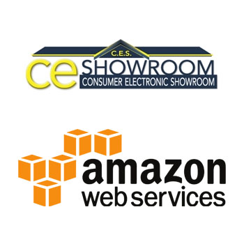 Consumer Electronic Showroom Logo and AWS logo