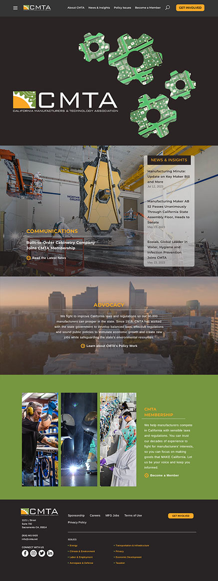 California Manufacturers & Technology Association Website Full Homepage Screenshot California Manufacturers & Technology Association Website Homepage Screenshot