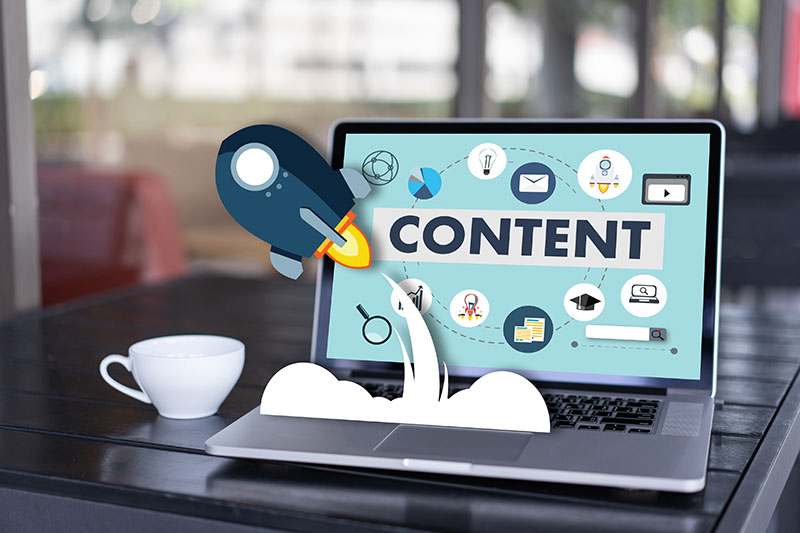 Photo of creative content on a laptop