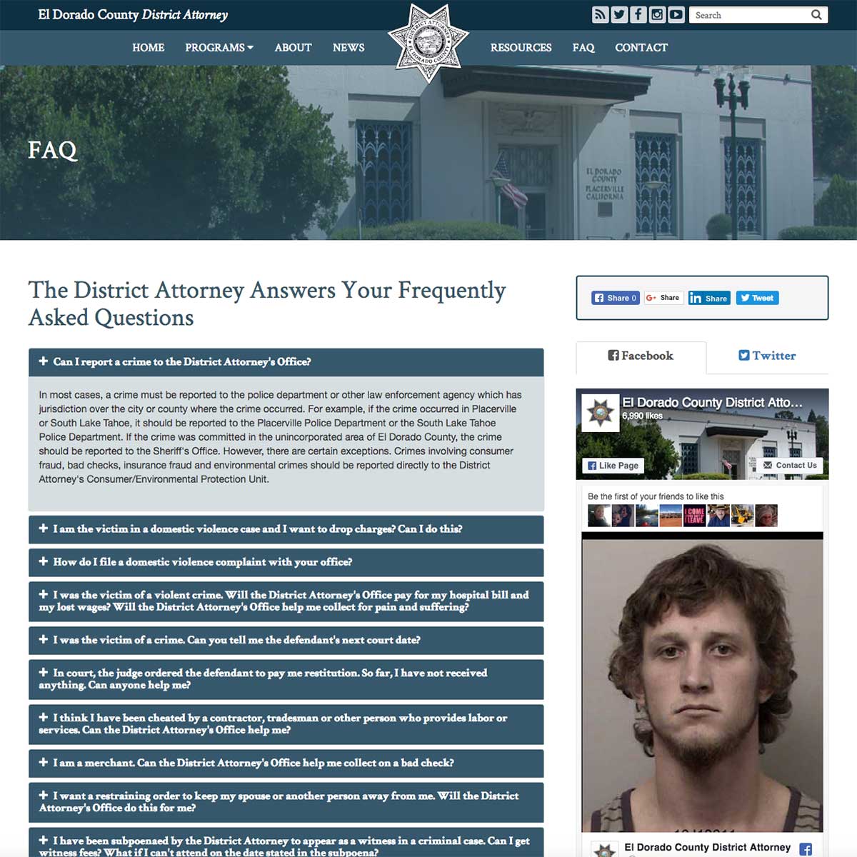El Dorado DA Website Design Screenshot 2