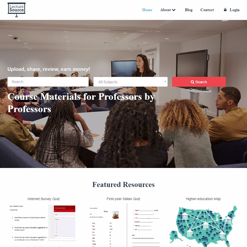 Lecture Source Website Design Screenshot 1