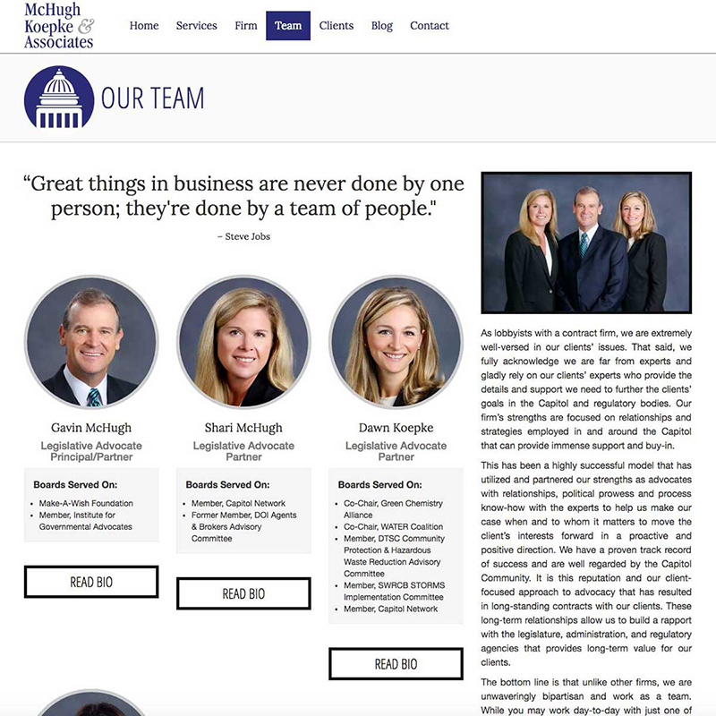 McHugh, Koepke & Associates Website Design Screenshot 4