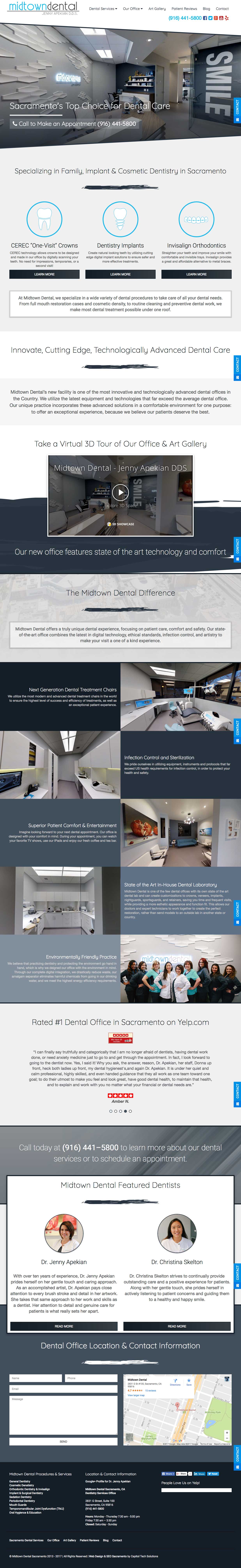 Midtown Dental Website Homepage Screenshot
