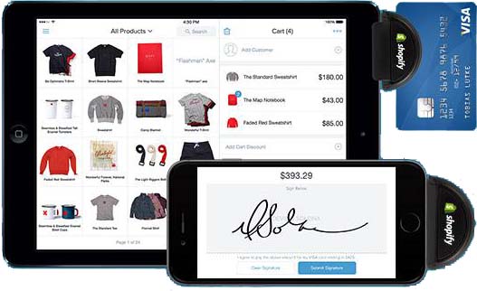 This is a screenshot of the Shopify Mobile POS App used to describe the features and benefits for your online store