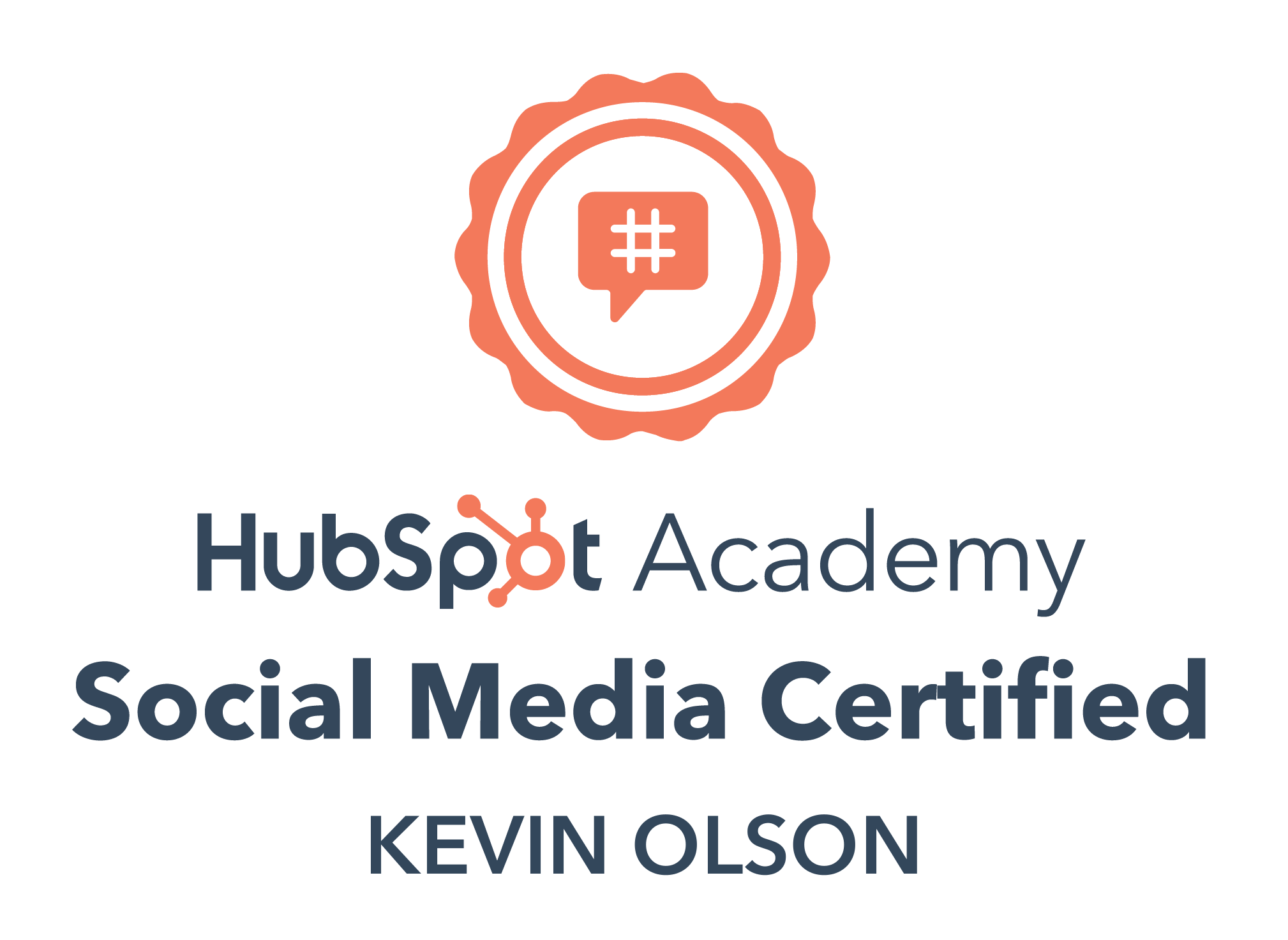 Social Media Marketing HubSpot Certification, Kevin Olson - Capitol Tech Solutions