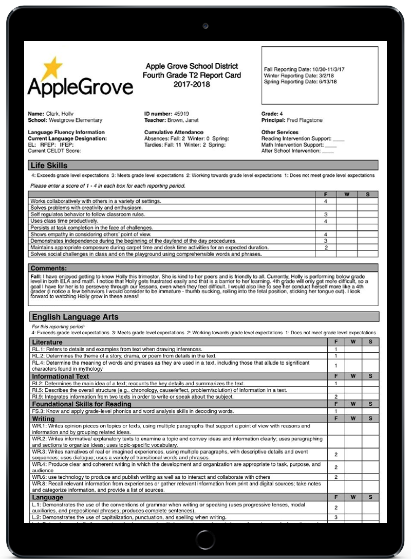 powerschool-ipad-3 PowerSchool Example Report Card 1